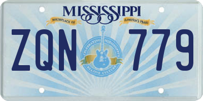 MS license plate ZQN779