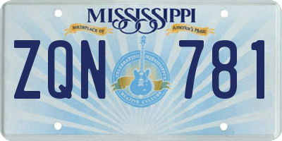 MS license plate ZQN781