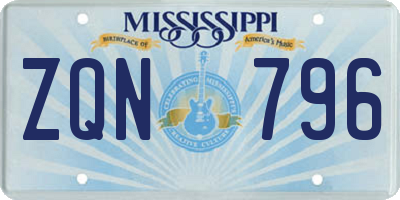 MS license plate ZQN796