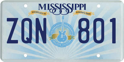 MS license plate ZQN801