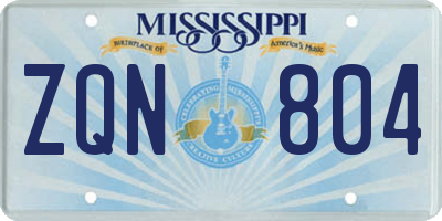 MS license plate ZQN804