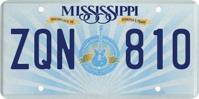 MS license plate ZQN810
