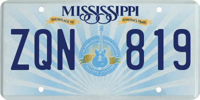 MS license plate ZQN819