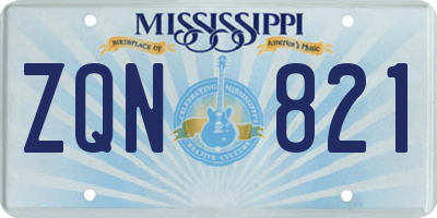 MS license plate ZQN821
