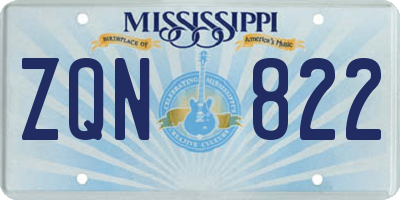 MS license plate ZQN822