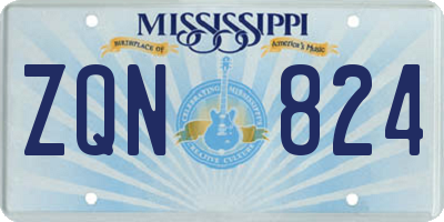 MS license plate ZQN824