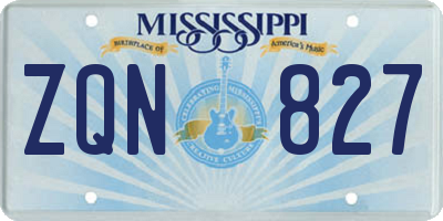 MS license plate ZQN827