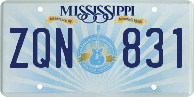 MS license plate ZQN831