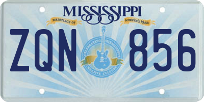MS license plate ZQN856