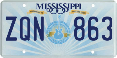 MS license plate ZQN863