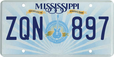 MS license plate ZQN897
