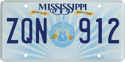 MS license plate ZQN912