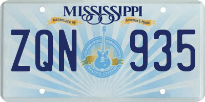 MS license plate ZQN935