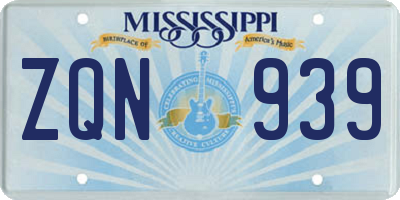 MS license plate ZQN939
