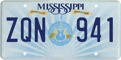 MS license plate ZQN941