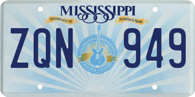 MS license plate ZQN949