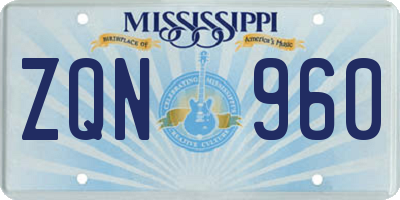 MS license plate ZQN960
