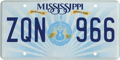 MS license plate ZQN966