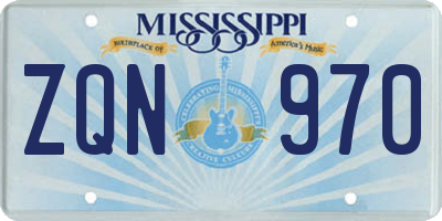 MS license plate ZQN970
