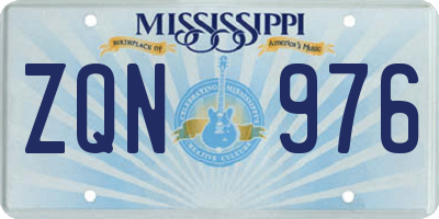 MS license plate ZQN976
