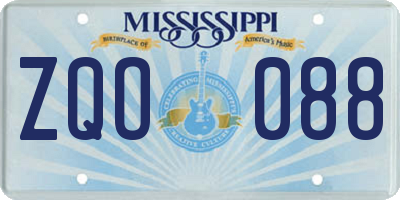 MS license plate ZQO088