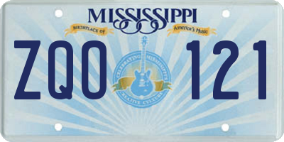 MS license plate ZQO121