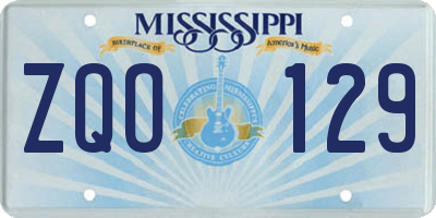 MS license plate ZQO129