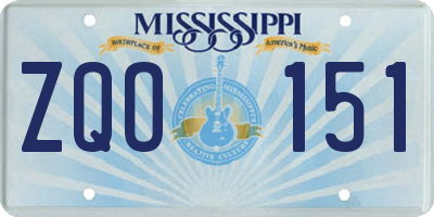MS license plate ZQO151