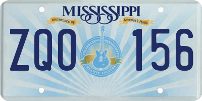MS license plate ZQO156