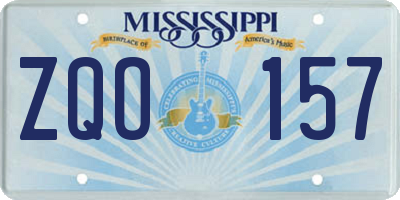 MS license plate ZQO157