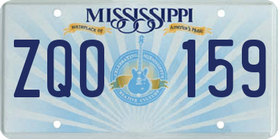 MS license plate ZQO159