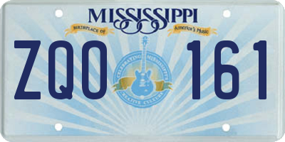 MS license plate ZQO161