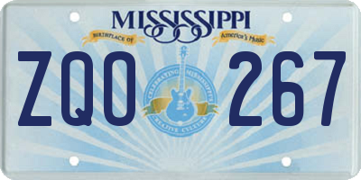MS license plate ZQO267