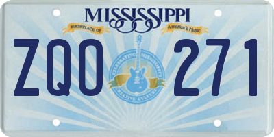 MS license plate ZQO271