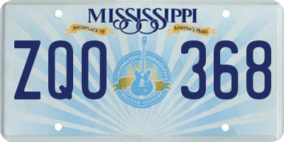MS license plate ZQO368