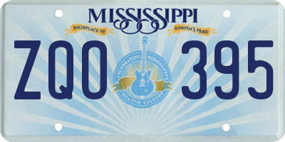 MS license plate ZQO395