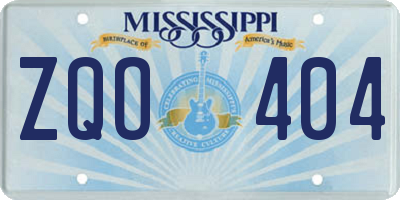 MS license plate ZQO404