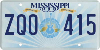 MS license plate ZQO415