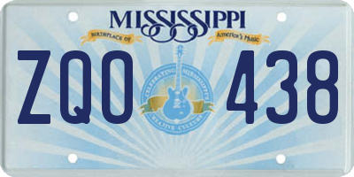 MS license plate ZQO438