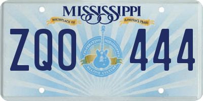 MS license plate ZQO444