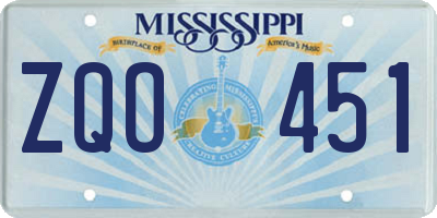 MS license plate ZQO451