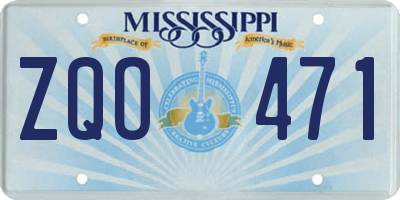 MS license plate ZQO471