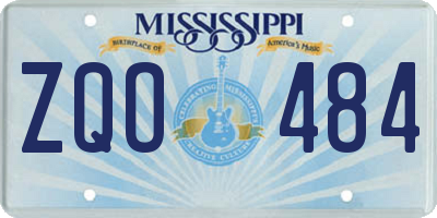 MS license plate ZQO484