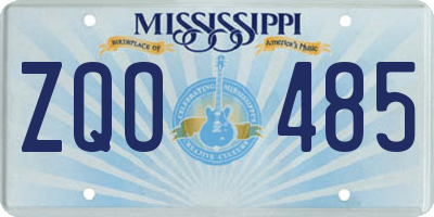 MS license plate ZQO485