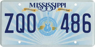 MS license plate ZQO486