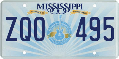 MS license plate ZQO495