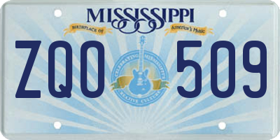 MS license plate ZQO509