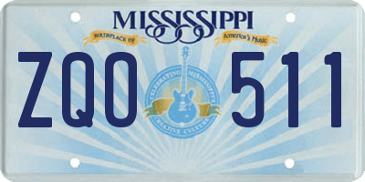 MS license plate ZQO511