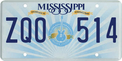 MS license plate ZQO514