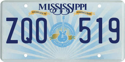MS license plate ZQO519